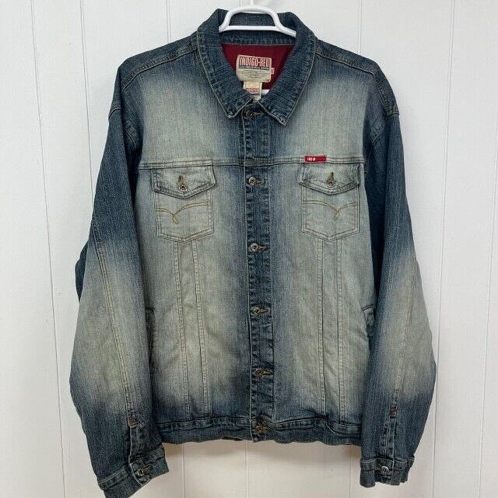 Indigo Red Denim Jacket Mens 3XL Blue